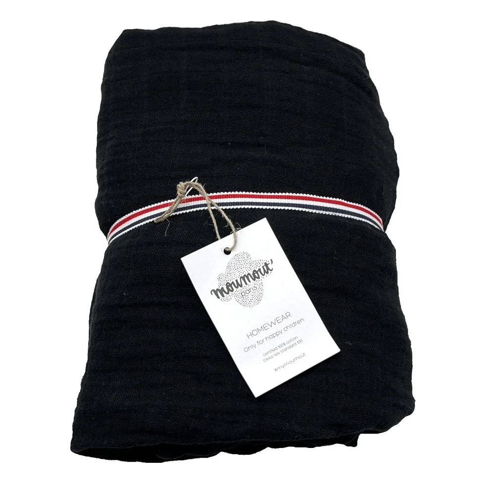 Moumout Paris Premium‎ Black Cotton Fitted Crib Sheet 60–120 cm New